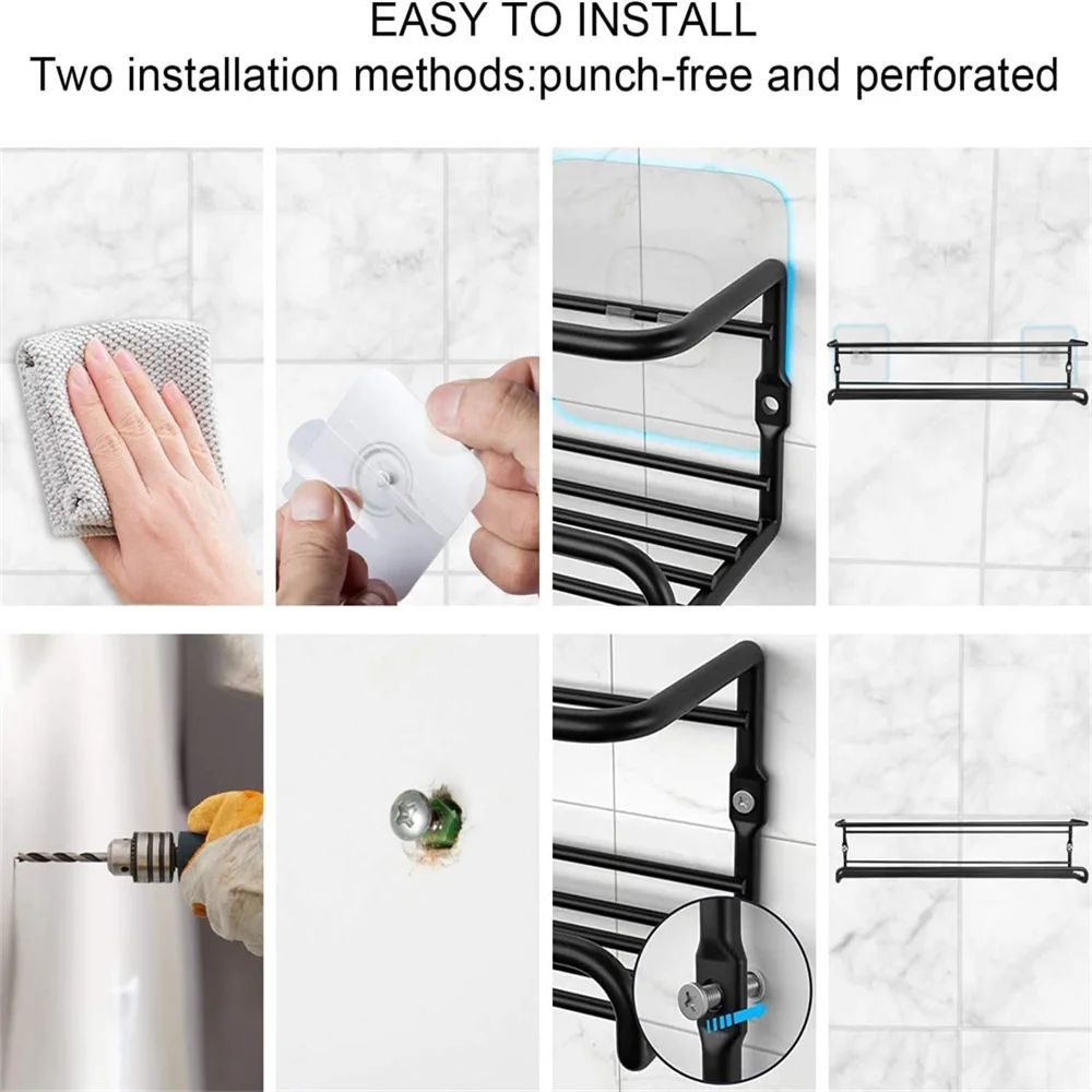 Black Stainless Steel Wall Spice Racks Set of Four 4 Black Stainless Steel Wall Spice Racks Set of Four - Image 4