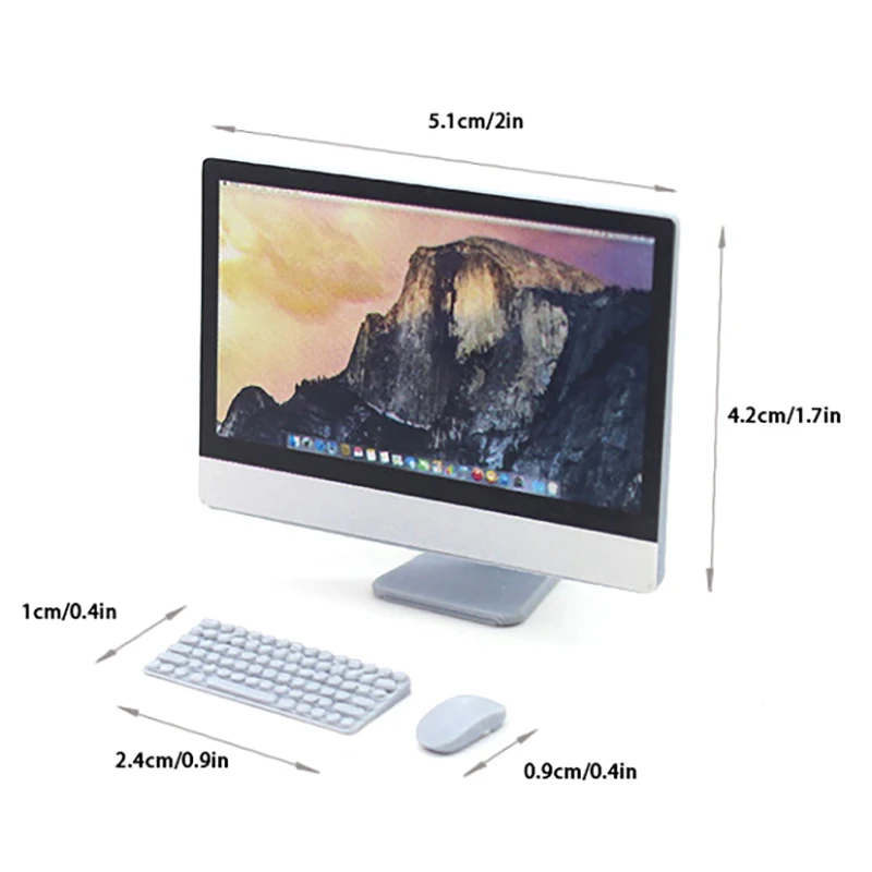 Miniature Desktop Computer Set for Dollhouses 8 Miniature Desktop Computer Set for Dollhouses - Image 8