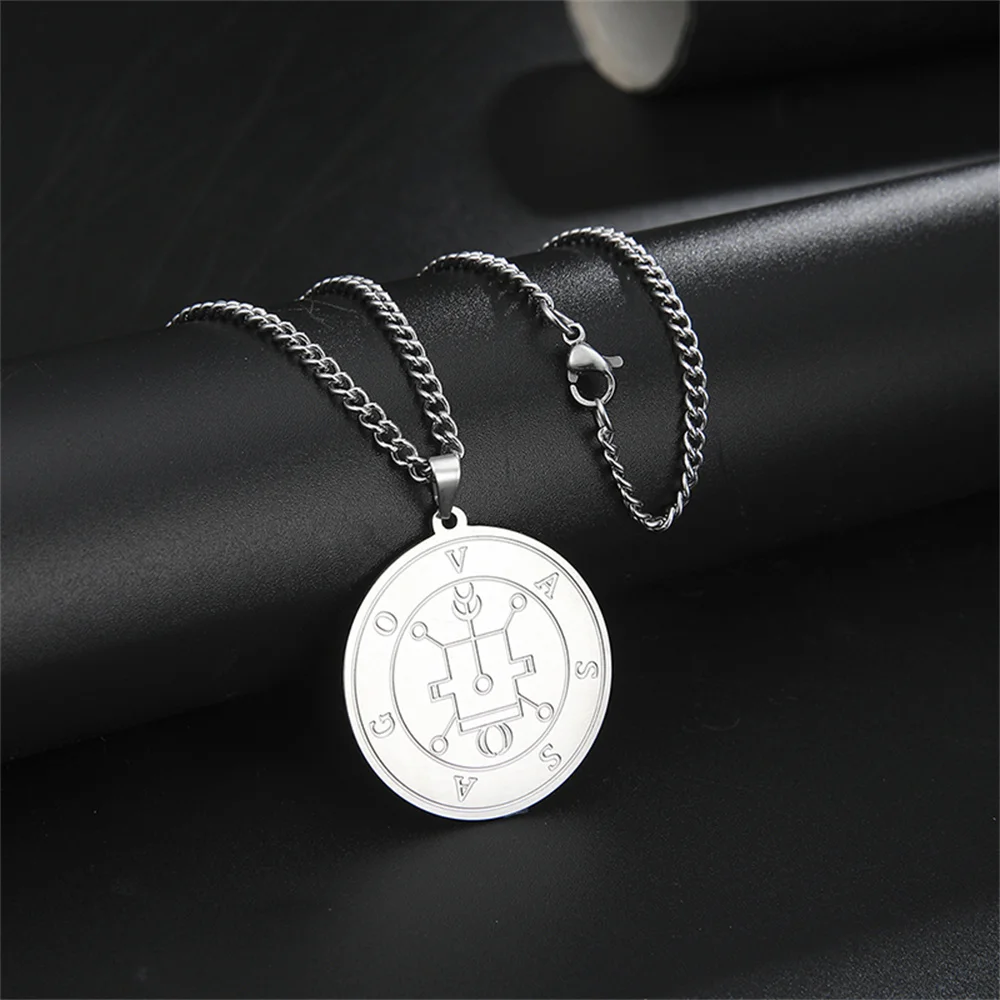 Stainless Steel Satan Sigil Vassago Necklace 4 Stainless Steel Satan Sigil Vassago Necklace - Image 4