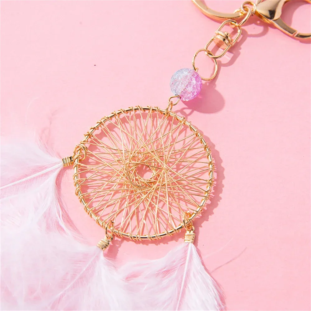 Elegant Dream Catcher Keychain in Champagne Gold 6 Elegant Dream Catcher Keychain in Champagne Gold - Image 6