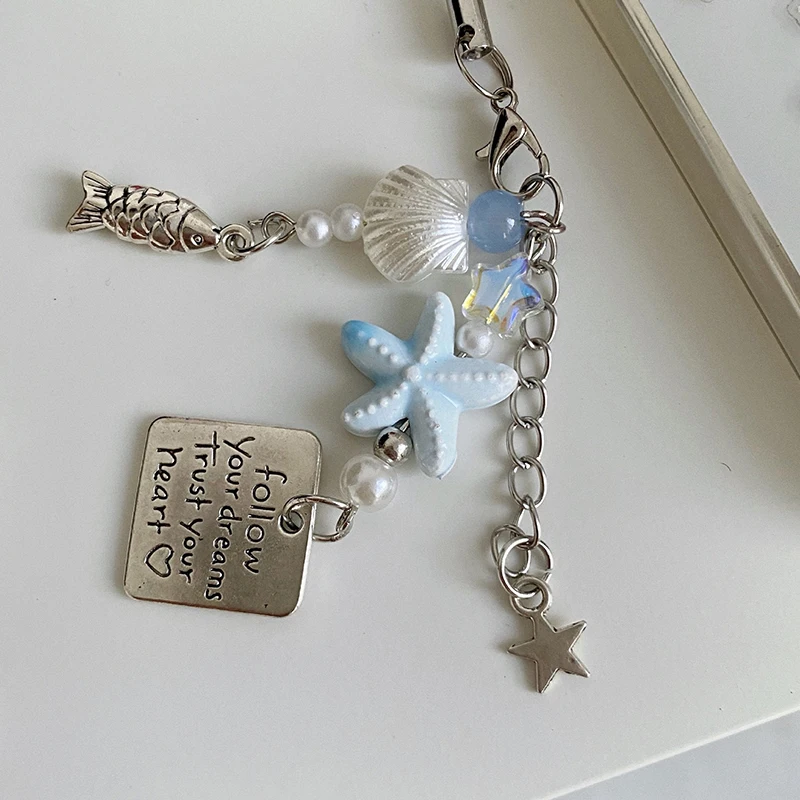 Summer Starfish Fish Phone Chain in Pink & Blue 7 Summer Starfish Fish Phone Chain in Pink & Blue - Image 7