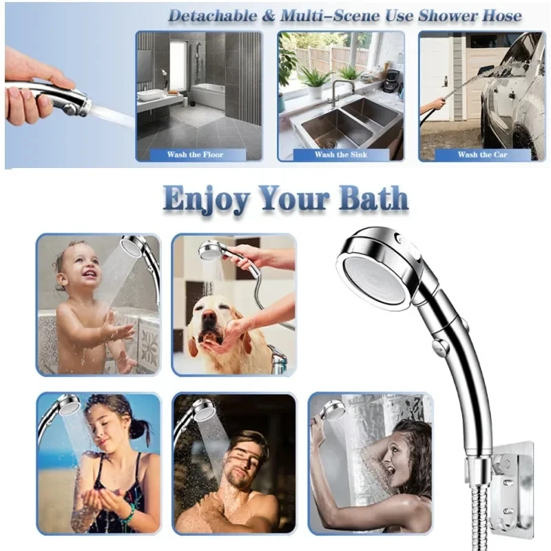 Luxurious Gold Handheld Shower Head with 3 Modes 5 Luxurious Gold Handheld Shower Head with 3 Modes - Image 5
