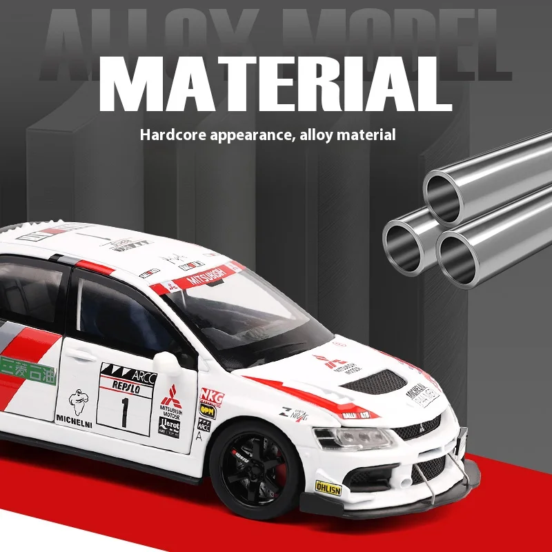 White Mitsubishi EVO 1:32 Diecast Model 4 White Mitsubishi EVO 1:32 Diecast Model - Image 4