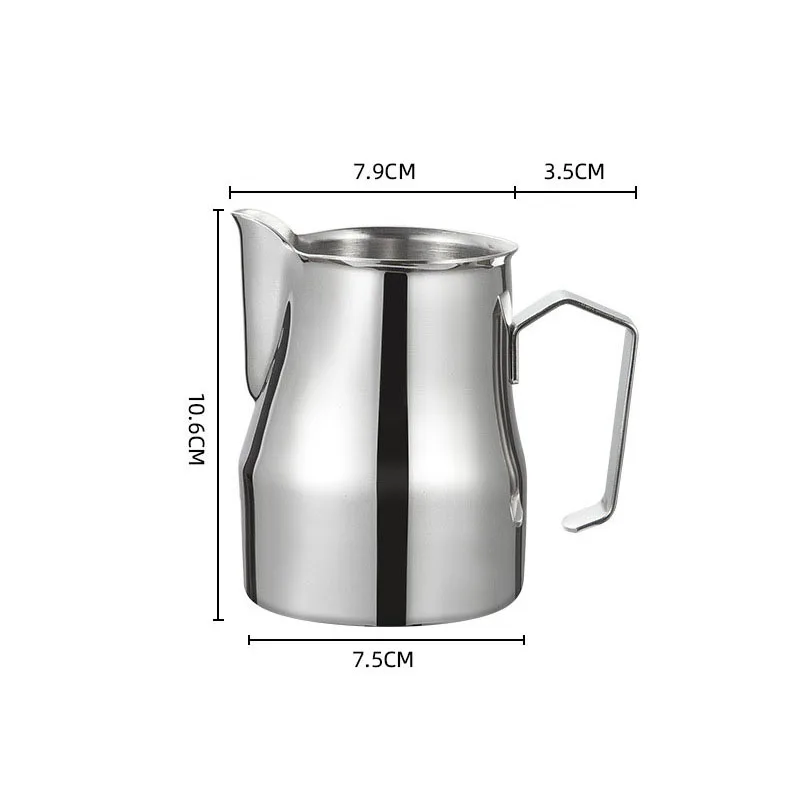 White 350ml Stainless Steel Milk Frothing Pitcher 8 White 350ml Stainless Steel Milk Frothing Pitcher - Image 8
