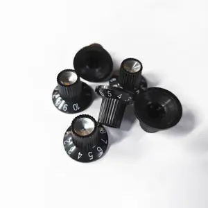 Six Black Guitar Amplifier Knobs with Aluminum Tops 13 Sa523a0b9d9b7486db6b5373bab165829q