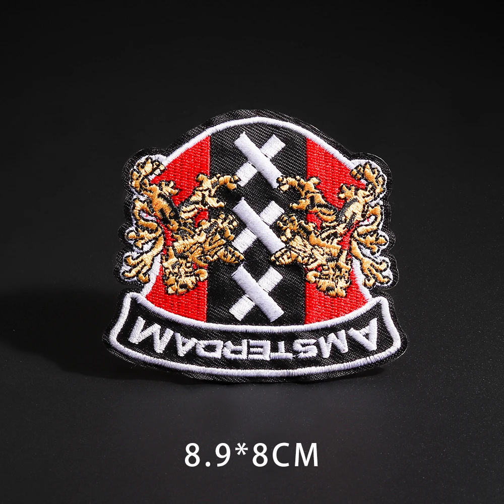 Amsterdam Embroidered Iron-On Patch 9x8.9 cm 5 Amsterdam Embroidered Iron-On Patch 9x8.9 cm - Image 5
