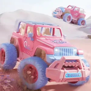 Pink Remote-Control Off-Road Pickup Truck for Kids