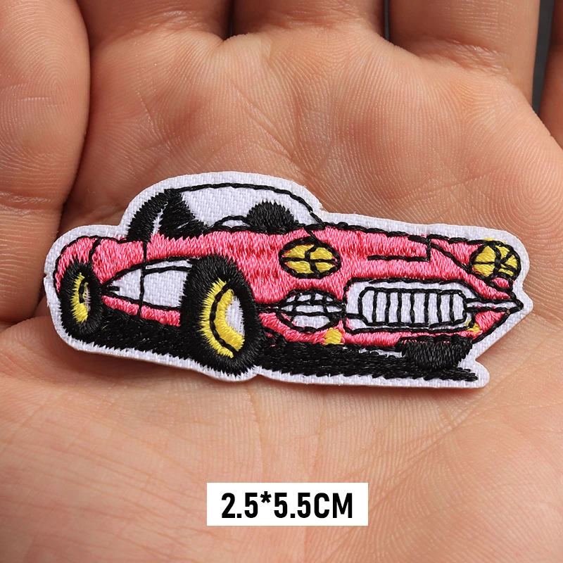 Vibrant Red Car Embroidered Patch 5.5x2.5 cm 2 Vibrant Red Car Embroidered Patch 5.5x2.5 cm - Image 2