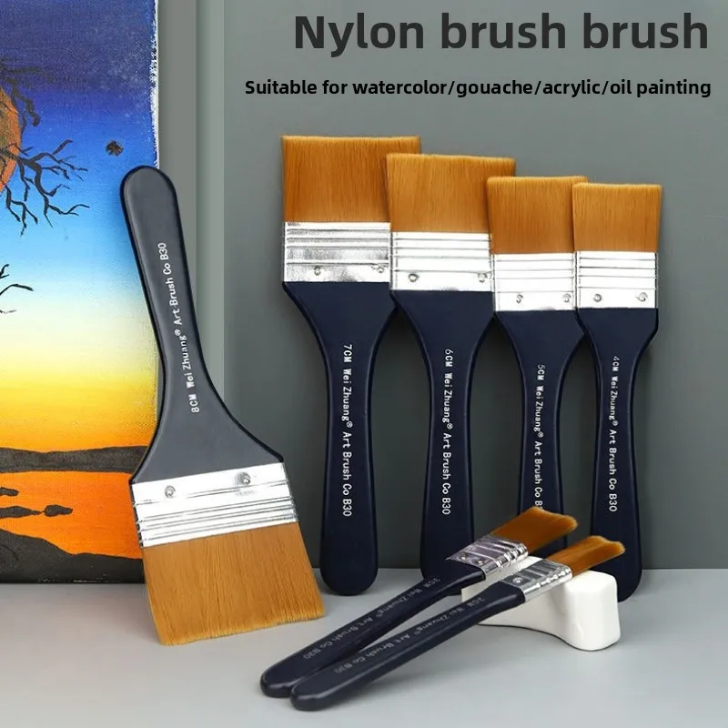 Flat Bright Artist Paint Brushes Set 3 Flat Bright Artist Paint Brushes Set - Image 3