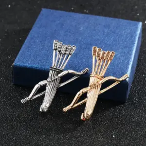 Vintage Bow and Arrow Brooch Pin in Gold/Silver 8 Sa653c47480b945dd98b83608290f5cd3J