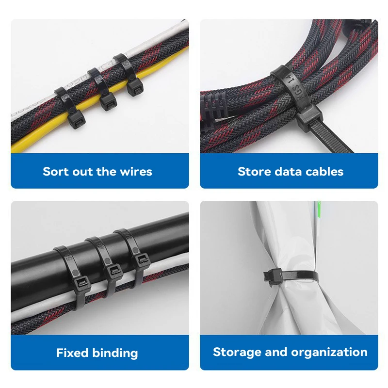 Self-Locking Nylon Cable Ties Set, 100 Pack 2 Self-Locking Nylon Cable Ties Set, 100 Pack - Image 2