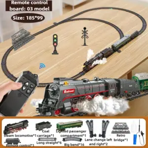 Retro Steam Locomotive Model RC Train Set 18 Sa69cd1ef40d2454499dd586dc09bc563n