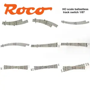 HO Scale 1/87 Track Switch Set with Metal Components