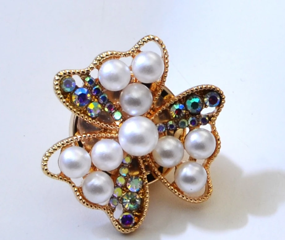 Vintage Pearl Rhinestone Flower Button for Jackets 8 Vintage Pearl Rhinestone Flower Button for Jackets - Image 8