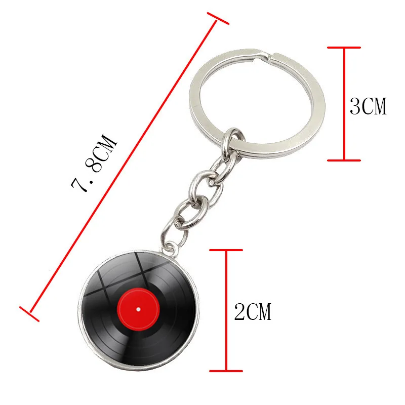 Vinyl Record Keychain with Red Label 2 Vinyl Record Keychain with Red Label - Image 2