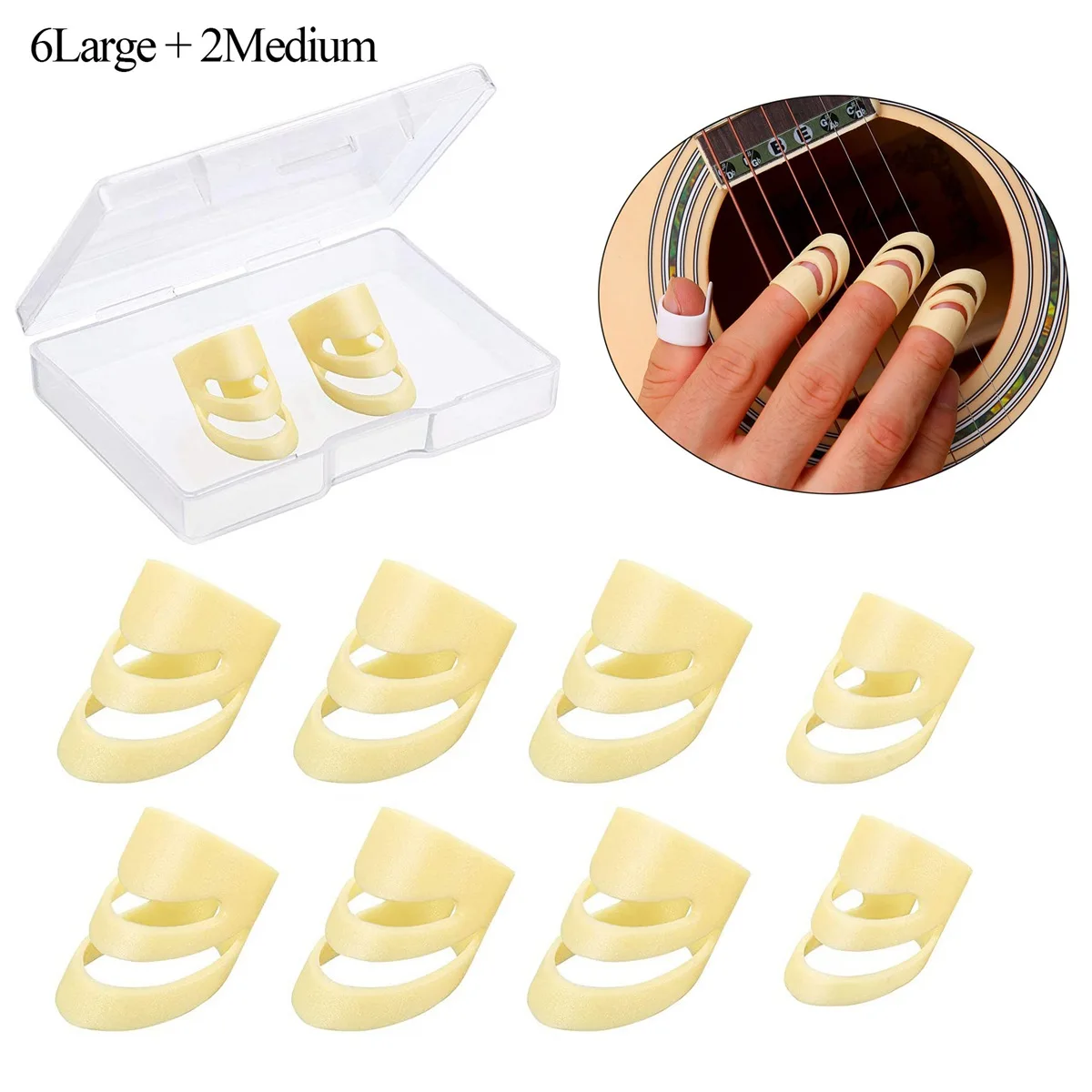 Beige Guitar Finger Picks Set for Adults 7 Beige Guitar Finger Picks Set for Adults - Image 7
