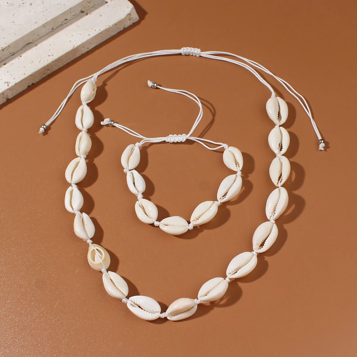 Beach Shell Jewelry Set W0258 with Cowrie Shells 3 Beach Shell Jewelry Set W0258 with Cowrie Shells - Image 3