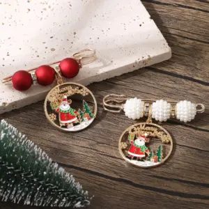 Festive Santa Brooch with Beads and Rhinestones 14 Sa98b884230a649ff9cff818845a9e399y