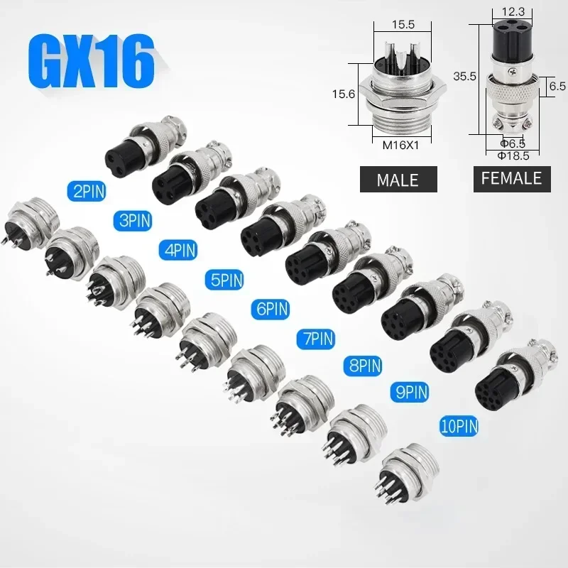 Waterproof Aviation Connector Set GX12 GX16 GX20 5 Waterproof Aviation Connector Set GX12 GX16 GX20 - Image 5