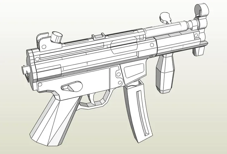 MP5K Paper Model for Display 5 MP5K Paper Model for Display - Image 5