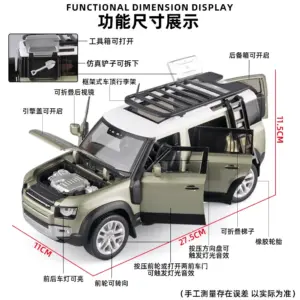 1:18 Scale Land Rover Defender 110 Alloy Model 9 Sa9d0a18300f64e3d99fa9bb2084d4d25b