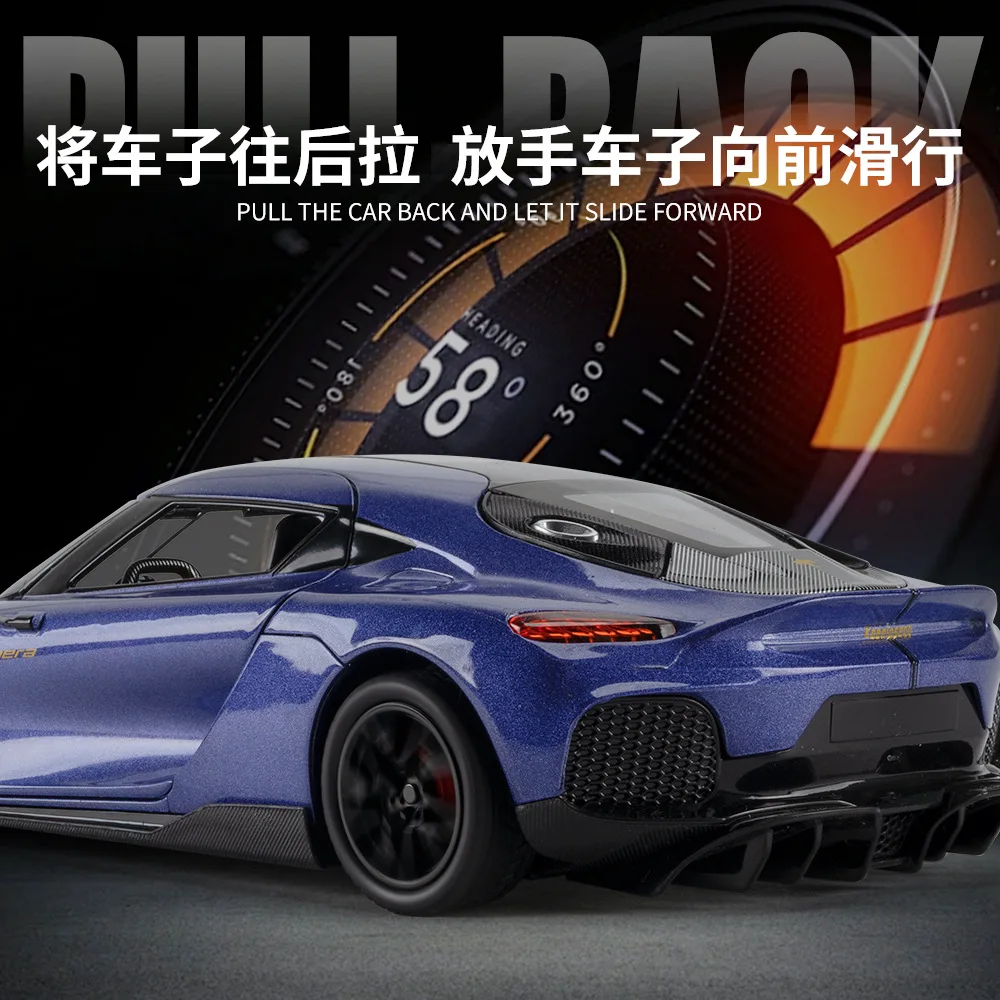 1:24 Gemera GT Diecast Model in Silver 2 1:24 Gemera GT Diecast Model in Silver - Image 2