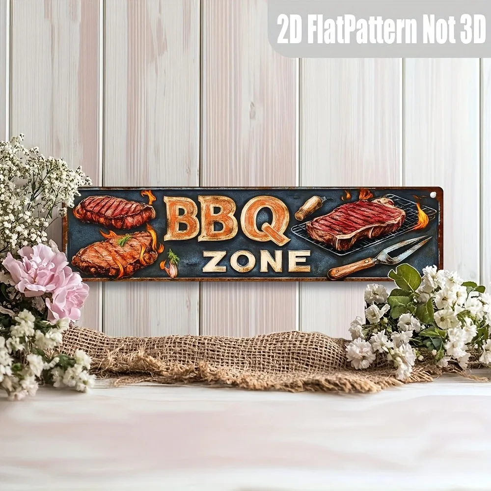 Vintage BBQ Zone Metal Sign 40cm x 10cm 4 Vintage BBQ Zone Metal Sign 40cm x 10cm - Image 4