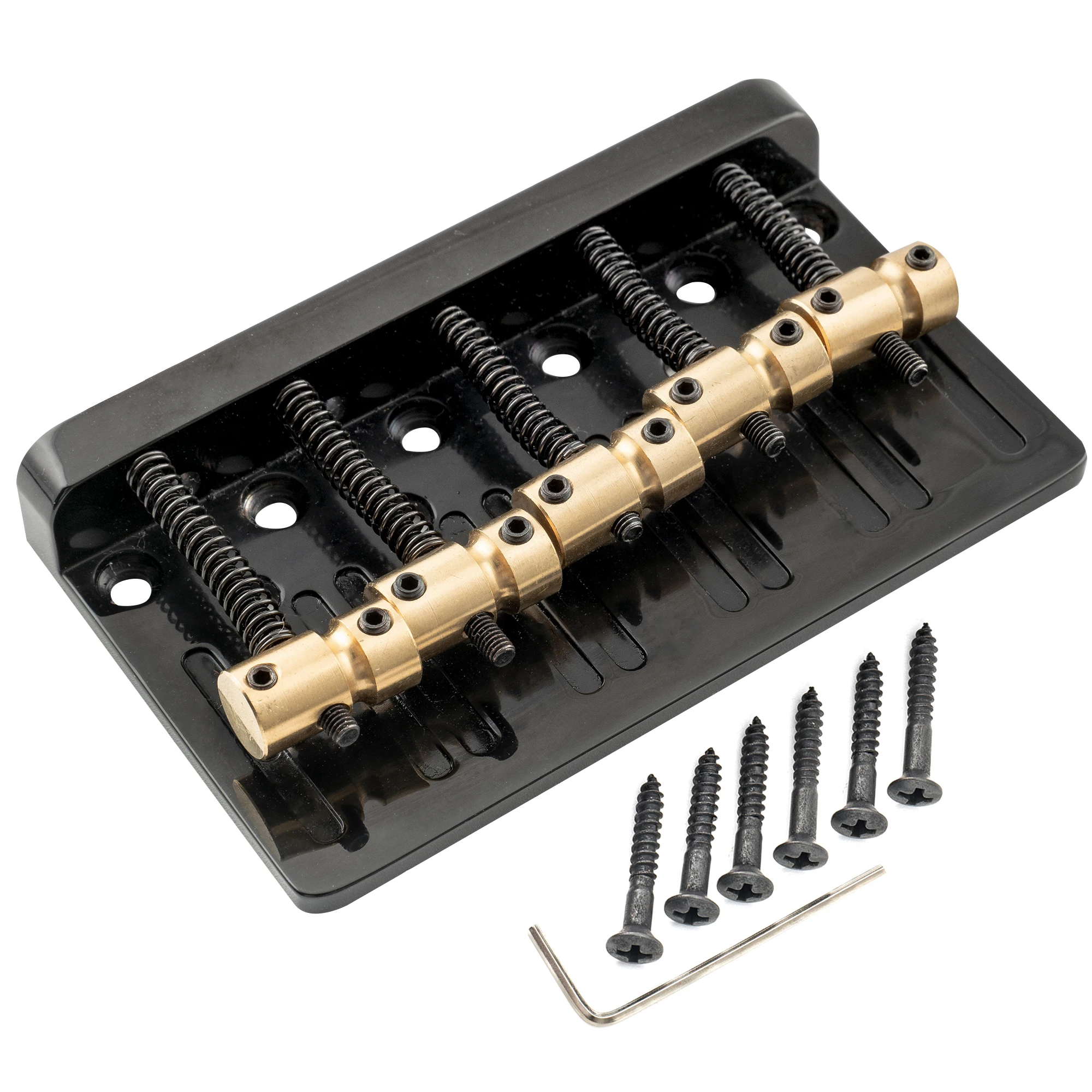 Heavy-Duty 5-String Bass Bridge with Brass Saddles 1 Heavy-Duty 5-String Bass Bridge with Brass Saddles