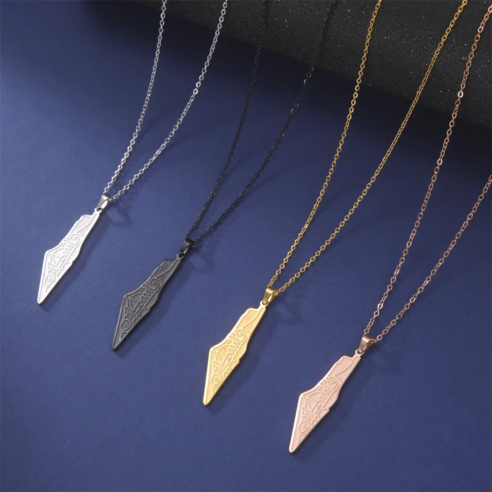 Stainless Steel Israel Palestine Map Necklace 3 Stainless Steel Israel Palestine Map Necklace - Image 3