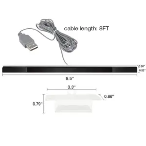 Wii/Wii U Wired Sensor Bar, 24cm, IR Emitters 11 Saa998ecfdc0f4dcc9cfb0fd10f67821eE
