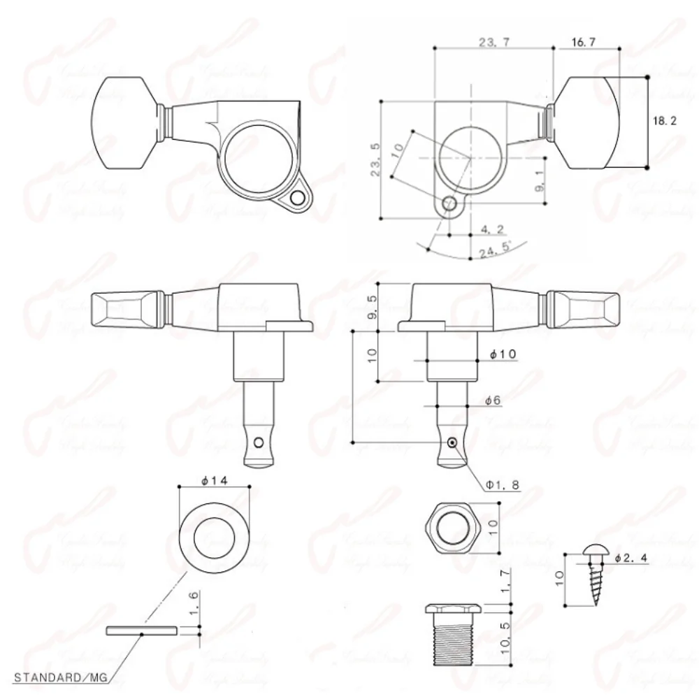 GOTOH SG360-07 R6/L6 Guitar Tuners Set 6 GOTOH SG360-07 R6/L6 Guitar Tuners Set - Image 6