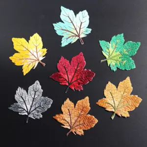 Colourful Maple Leaf Embroidery Patches Set