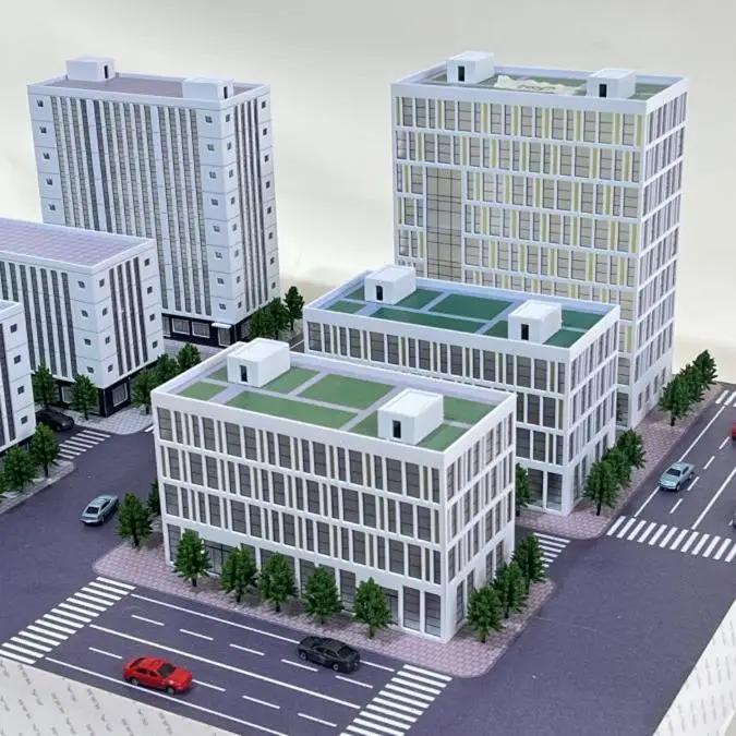 Modern Industrial Park N Scale Model Scene 3 Modern Industrial Park N Scale Model Scene - Image 3