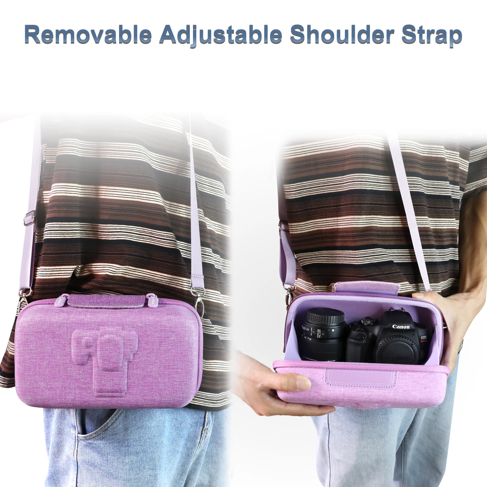 Vibrant Purple DSLR Camera Case for Canon EOS Rebel T7 3 Vibrant Purple DSLR Camera Case for Canon EOS Rebel T7 - Image 3