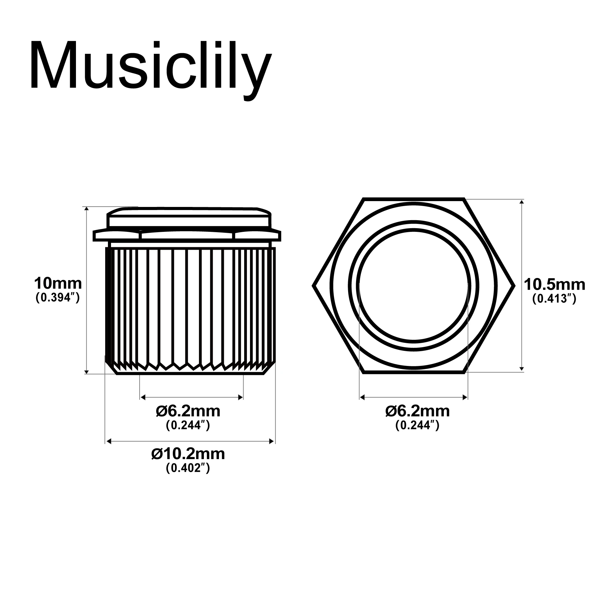 Vintage to Modern Guitar Bushings Set in Brass or Nickel 2 Vintage to Modern Guitar Bushings Set in Brass or Nickel - Image 2
