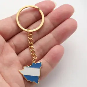 Nicaragua Map Flag Stainless Steel Pendant Keychain 12 Sac02ef12b9504561a47c8ed79ce3abe80