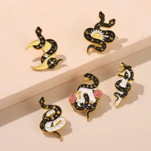 Dark Star Moon Snake Brooch in Six Colors 15 Sac543ed26350414cadd099df9fcadb8ca