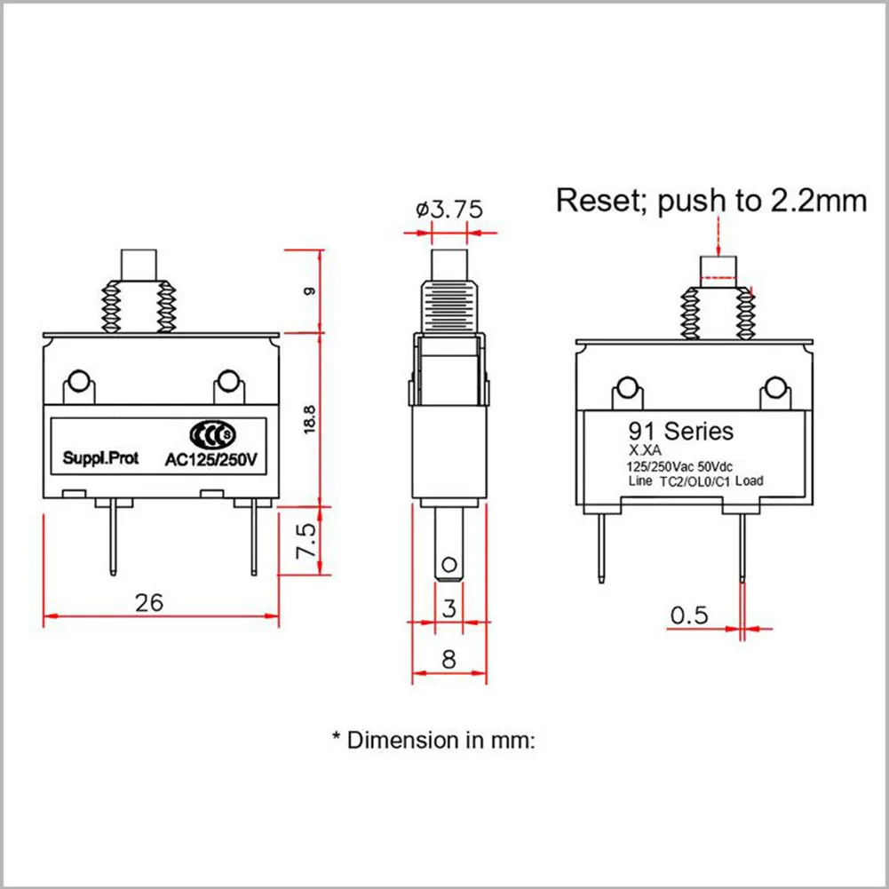High-Current Thermal Circuit Breaker 0.5A-20A 5 High-Current Thermal Circuit Breaker 0.5A-20A - Image 5
