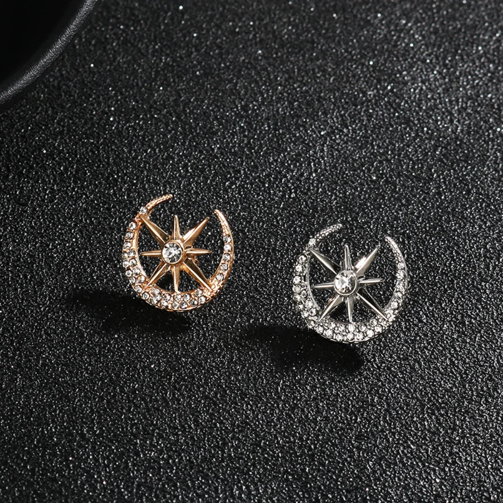 Celestial Star and Moon Brooch - 1.8cm Alloy 2 Celestial Star and Moon Brooch - 1.8cm Alloy - Image 2