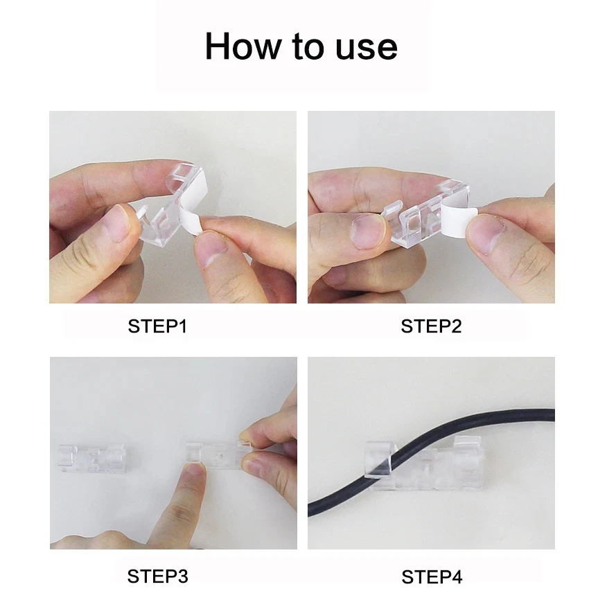 Cable Organizer Clips for Desk 4 Cable Organizer Clips for Desk - Image 4