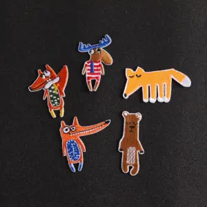 Cartoon Animal Iron-On Patches Set of Five