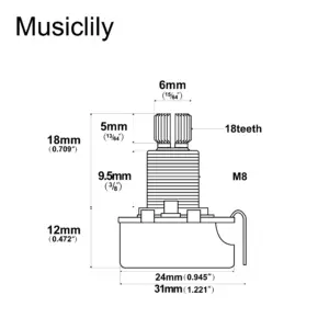 Alpha 24mm Guitar Potentiometer Set 250KΩ/500KΩ 10 Sad9162dfccea4ee896f930bd62187937w