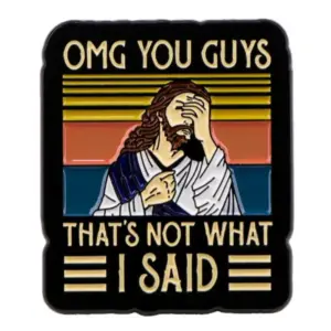 Humorous Metal Enamel Pin with Colorful Design