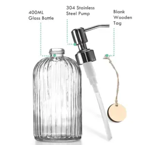 Elegant 400ml Glass Soap Dispenser with Stainless Steel Pump 8 Sae4666fd2fce4cb78eb43651d843e956v