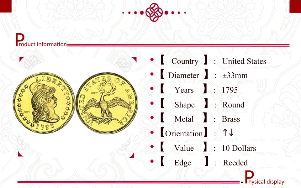 Vintage Gold Replica Coin of 1795 6 Vintage Gold Replica Coin of 1795 - Image 6