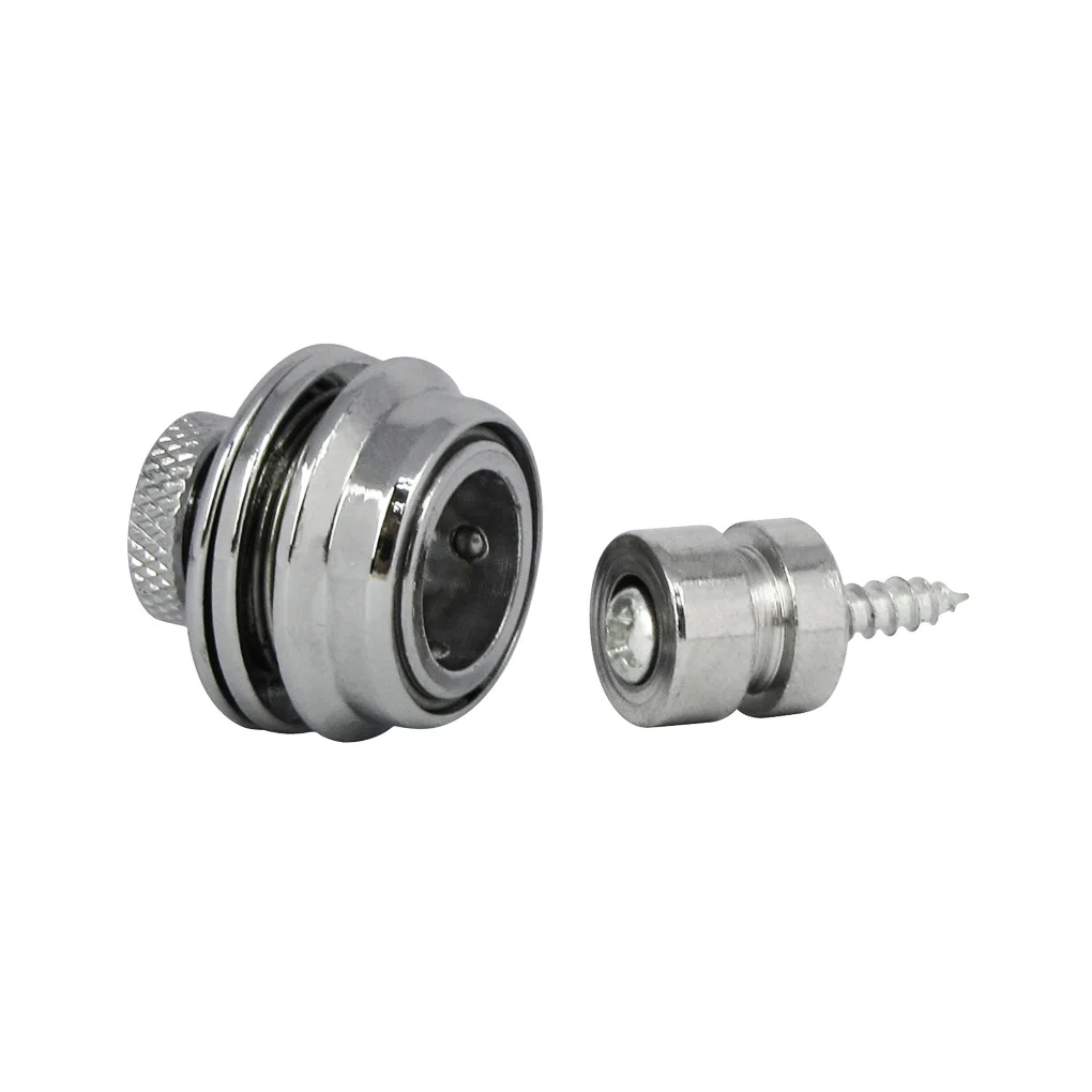 Chrome Metal Guitar Strap Locks for Electric Bass 2 Chrome Metal Guitar Strap Locks for Electric Bass - Image 2