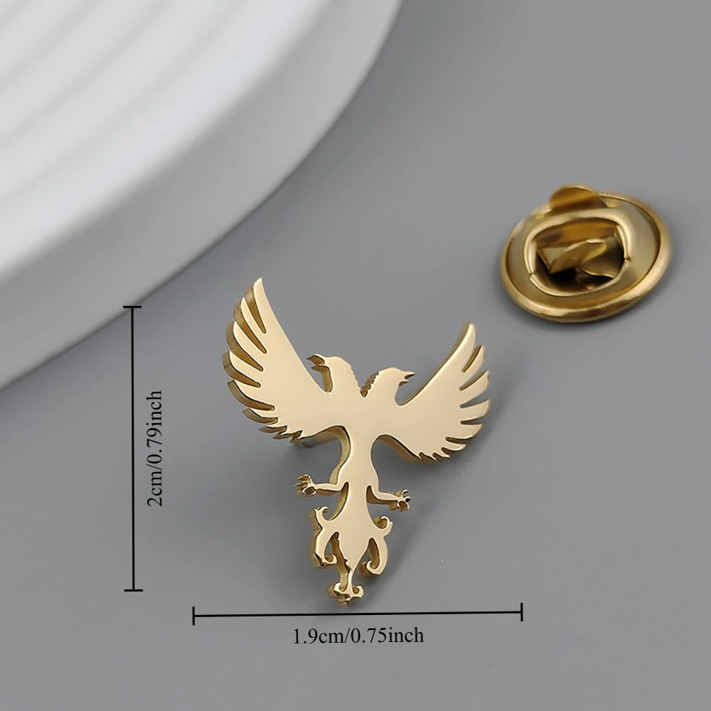 Double-Headed Eagle Brooch in Silver, Grey, Gold 2 Double-Headed Eagle Brooch in Silver, Grey, Gold - Image 2