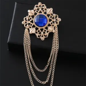 Vintage Alloy Brooch with Carved Gemstones 11 Saf139c9a638f4139a7410d1c63655769w