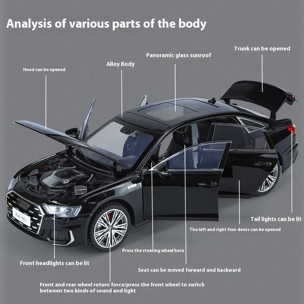 1:18 Scale Black Luxury Sedan Model 2 1:18 Scale Black Luxury Sedan Model - Image 2