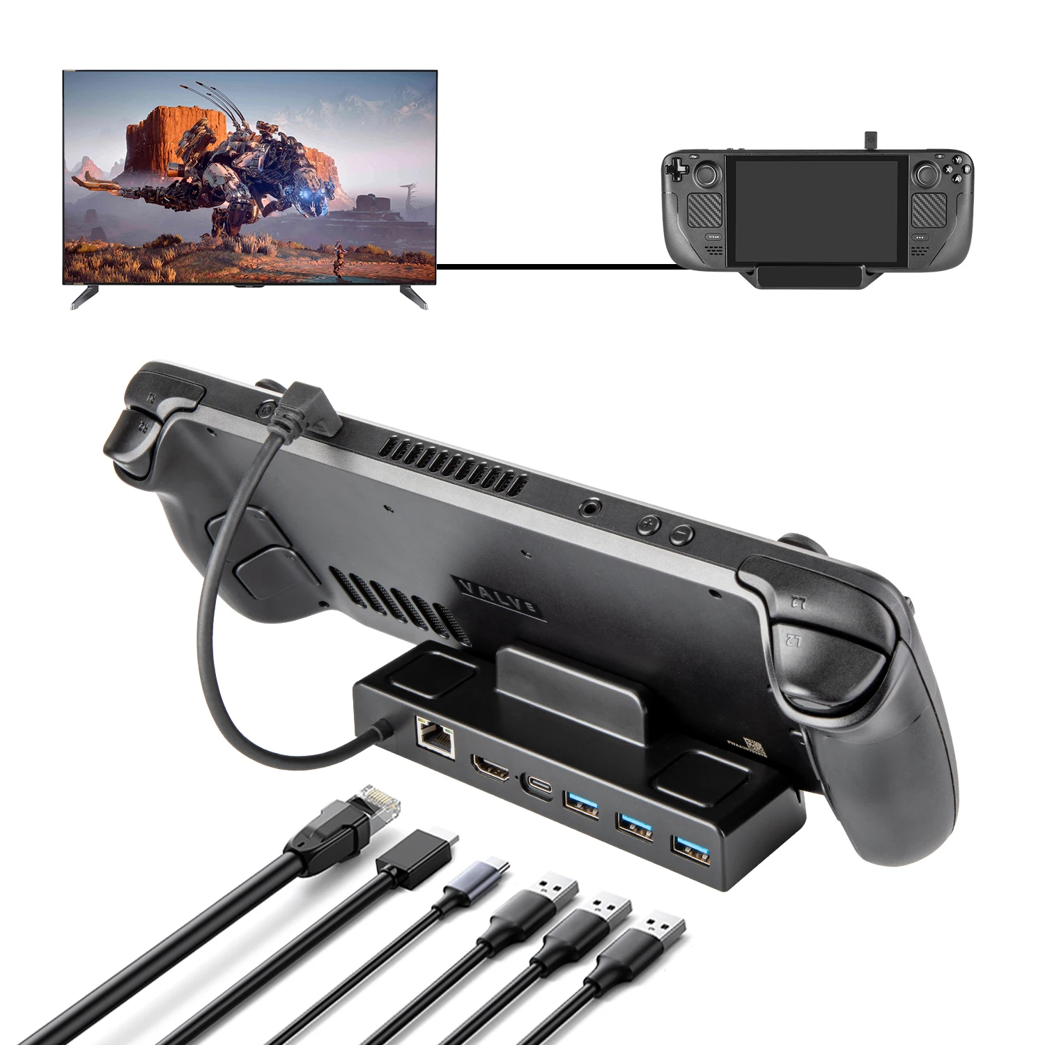 Steam Deck Docking Station HDMI 4K 60Hz USB-C 100W 2 Steam Deck Docking Station HDMI 4K 60Hz USB-C 100W - Image 2